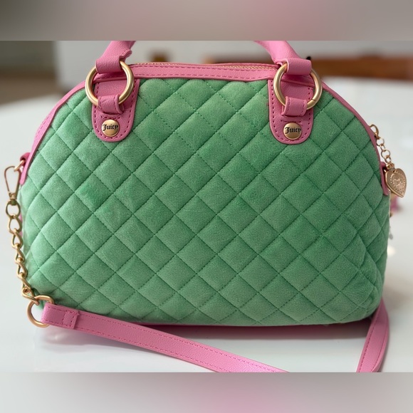Juicy Couture Pink and Green Quilted Crossover Bag. NWT - Picture 7 of 14